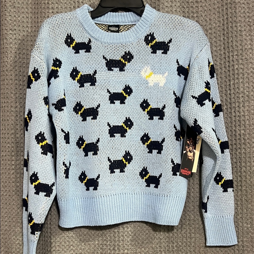 Stranger Things-Netflix Blue Dog Sweater
